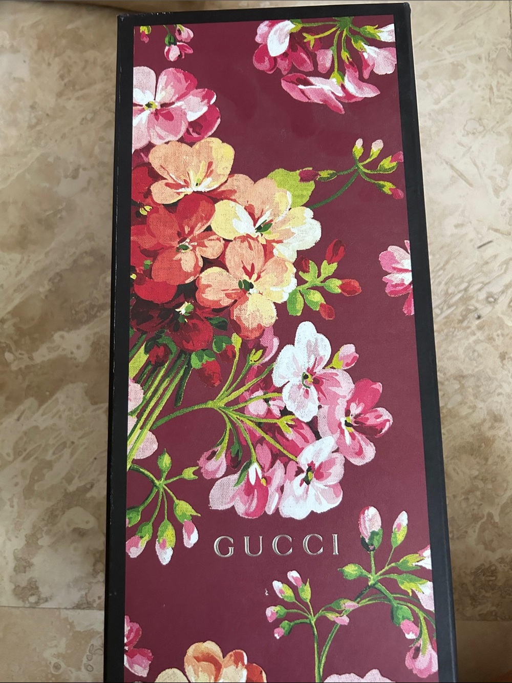 Gucci Black Footbed Floral Monogram Slide Sandals - Picture 5 of 5